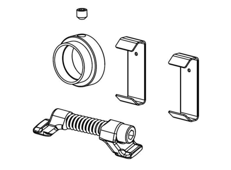 Ditec Entrematic Bevestigingsbeugels kit voor DAB305 onderdelen en kabels