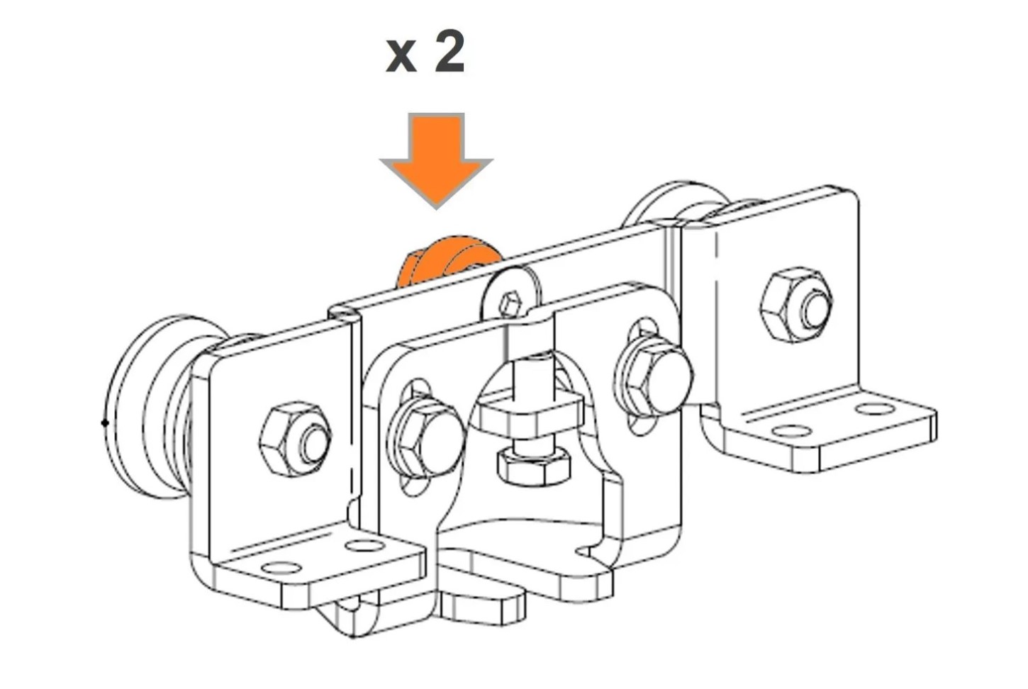 63950K2 - Support wiel x2