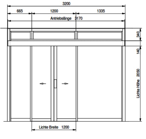 WK2/RC2 Inbraak werende geisoleerde  pui met schuifdeurautomaat afmeting tot 3200 x 2530 Breedte x Hoogte