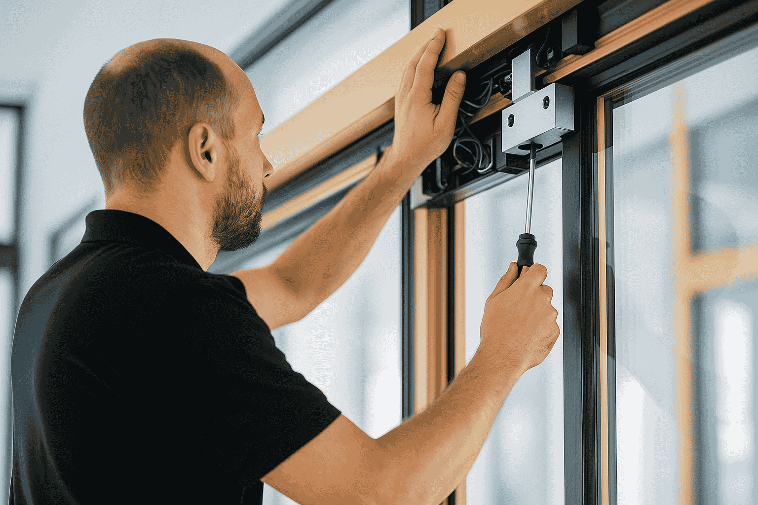 Installateur aan het werk